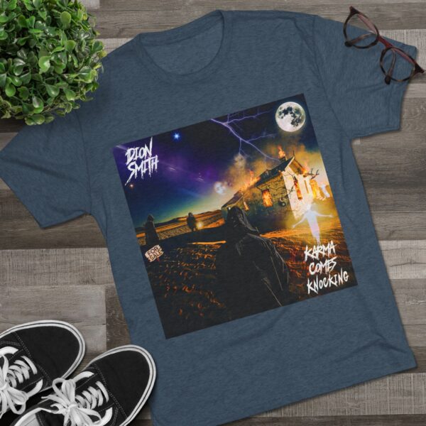 "Karma Comes Knocking" Unisex Tri-Blend Crew Tee - Image 7