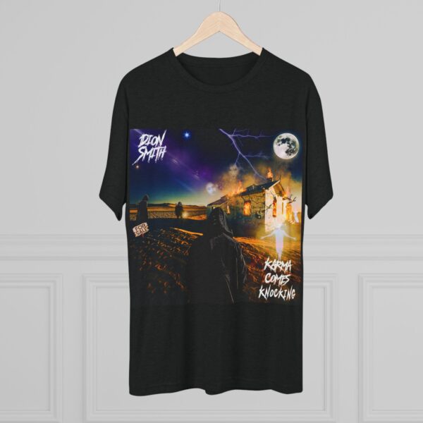 "Karma Comes Knocking" Unisex Tri-Blend Crew Tee - Image 4